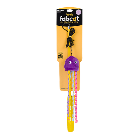 An Individual FabCat Jellyfish Teaser Cat Toy With a White Background.