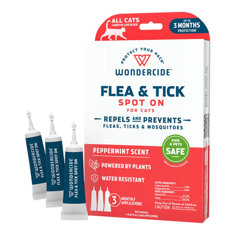 A Box of The Wondercide Flea & Tick Spot On for Cats (3 month supply)