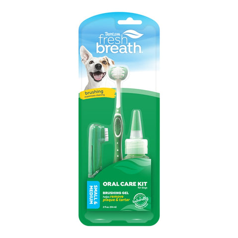 A Photo of The Tropiclean Fresh Breath Oral Care Toothbrush Kit for Small & Medium Dogs