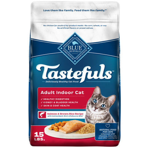 Blue Buffalo Tastefuls Salmon and Brown Rice Dry Food Adult Indoor Cat 15lb