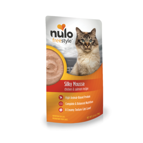 Nulo Cat Silky Mousse, Chicken & Salmon, 2.8oz Pouch