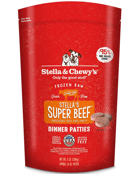 Stella & Chewy's Frozen Raw Beef Dinner Patties for Dogs 3lb