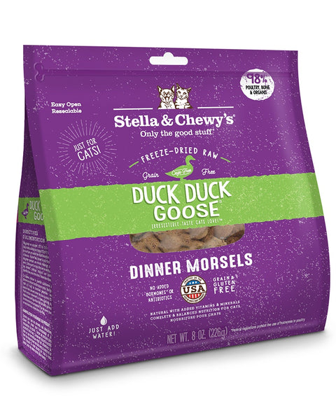 Stella & Chewy's Freeze-Dried Raw Duck Duck Goose Dinner Morsels for Cats 18oz