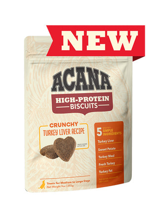 Acana High-Protein Biscuits - Crunchy Turkey Liver Dog Treats 9oz
