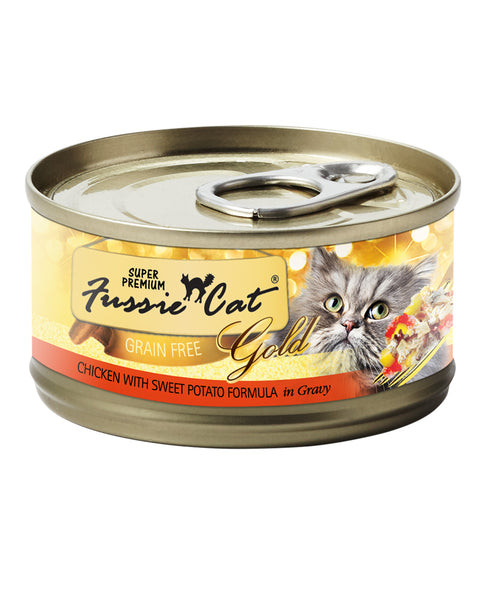 Fussie Cat Gold Chicken with Sweet Potato Wet Cat Food 2.82oz