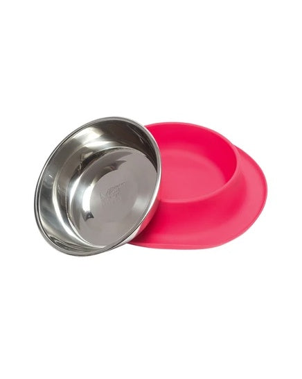 Messy Mutts Single Silicone Feeder with Stainless Steel Bowl - Medium, 1.5 Cups