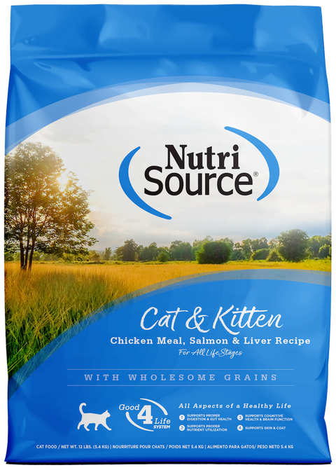 NutriSource Cat & Kitten Chicken Meal, Salmon & Liver  Dry Cat Food