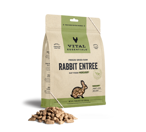 Vital Essentials Cat Freeze Dried Mini Nibs Rabbit Entree 8oz