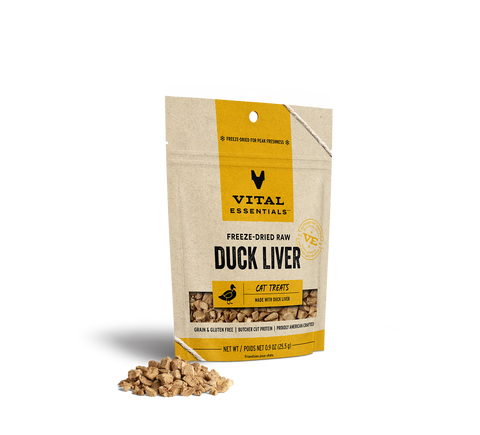 Vital Essentials Freeze Dried Duck Liver for Cats .9oz