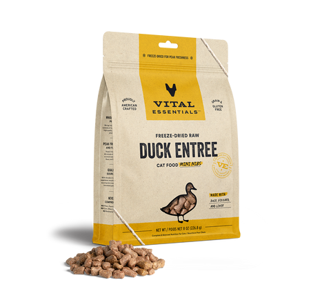 Vital Essentials Cat Freeze Dried Mini Nibs Duck Entree 8oz
