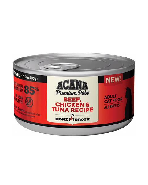 Acana Premium Pate - Beef, Chicken & Tuna Recipe Wet Cat Food 3oz