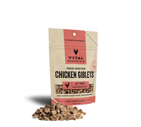 Vital Essentials freeze Dried Chicken Giblets for Cats 1oz