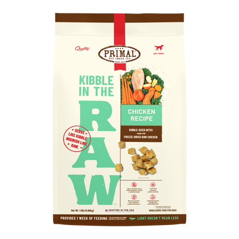 Primal Kibble In The Raw Chicken Dog Food Recipe 1.5lb