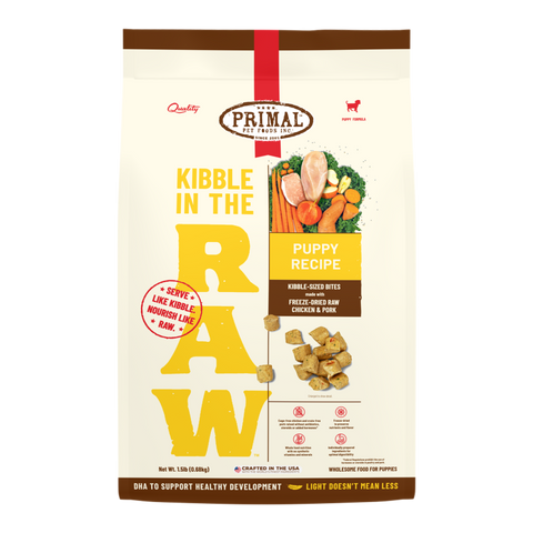 Primal Kibble In The Raw Puppy Dog Food Recipe 1.5lb