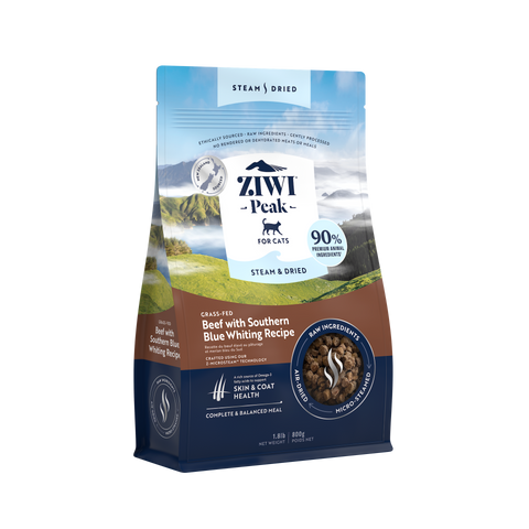 ZIWI® Peak Steam-Dried Beef with Southern Blue Whiting Cat Food 1.8lb