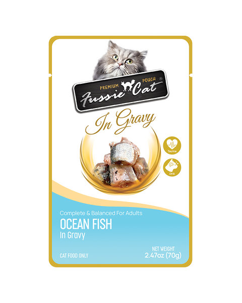 Fussie Cat Pouch Oceanfish in Gravy Wet Cat Food 2.47oz