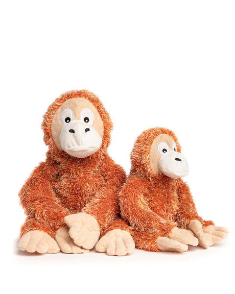 FabDog Fluffy Orangutan Plush Dog Toy