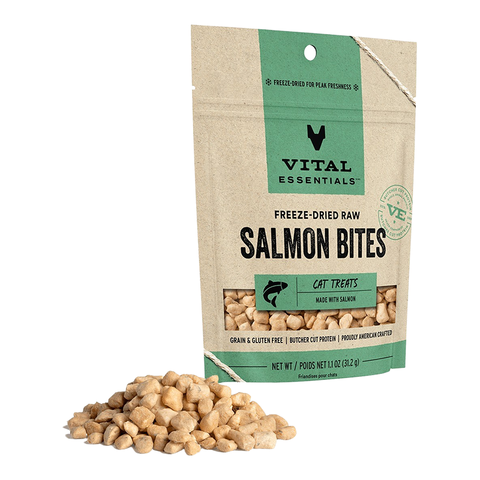 Vital Essentials Freeze Dried Salmon Bites for Cats 1.1oz