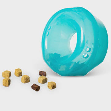 Messy Mutts Totally Pooched Stuff'n Wobble Ball 5" - Teal