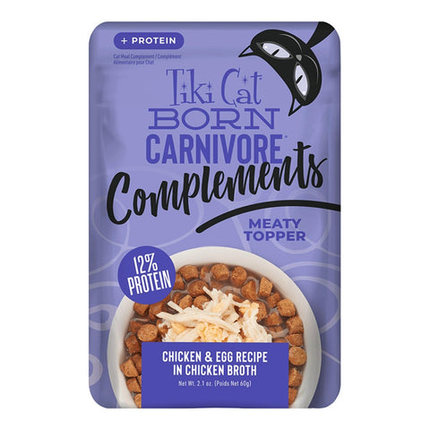 Tiki Cat Born Carnivore Complements Chicken & Egg Wet Cat Food Pouch 2.1oz