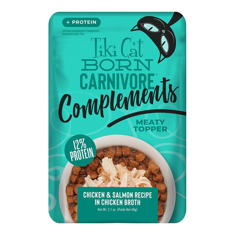 Tiki Cat Born Carnivore Complements Chicken & Salmon Wet Cat Food Pouch 2.1oz