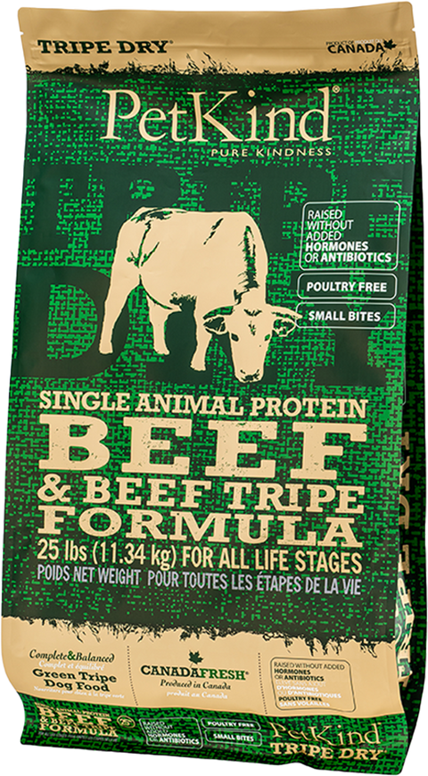 PetKind Tripe Dry Single Protein Beef Small Bites 25lb