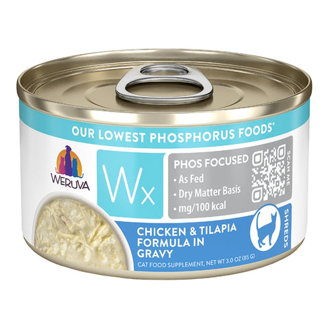 Weruva Wx Phos Focused Grain Free Chicken & Tilapia Formula in Gravy Wet Cat Food 3oz