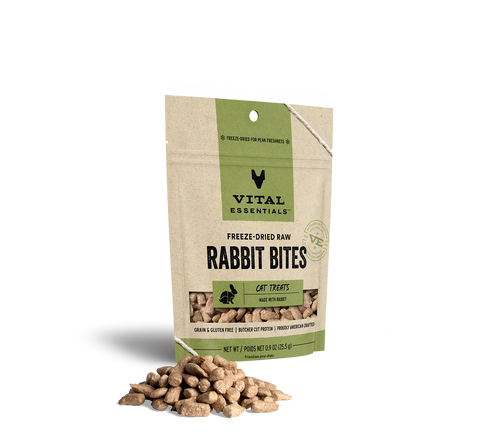 Vital Essentials Freeze Dried Rabbit Bites for Cats .9oz