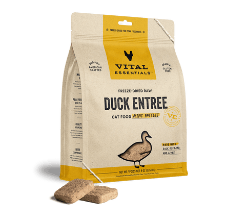 Vital Essentials Cat Freeze Dried Patties Duck Entree 8oz