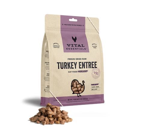 Vital Essentials Cat Freeze Dried Mini Nibs Turkey Entree 8oz