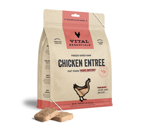 Vital Essentials Cat Freeze Dried Patties Chicken Entree 8oz