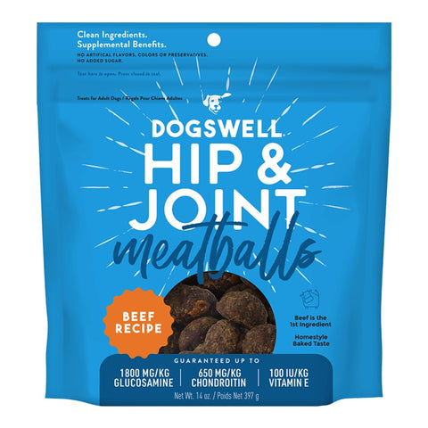 Dogswell Grain-Free Hip & Joint Beef Meatball Dog Treat 14oz