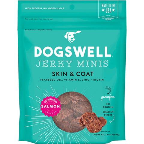 Dogswell Grain-Free Skin & Coat Salmon Mini Jerky Dog Treat 4oz
