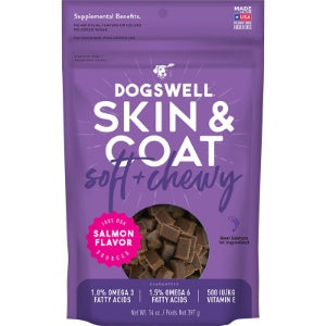 Dogswell Grain-Free Skin & Coat Salmon Soft Chew Dog Treat 14oz