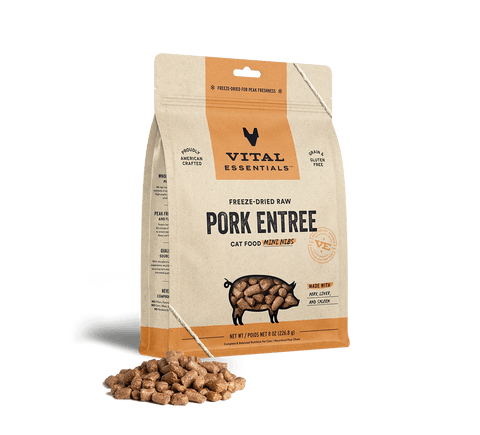Vital Essentials Cat Freeze Dried Mini Nibs Pork Entree 8oz