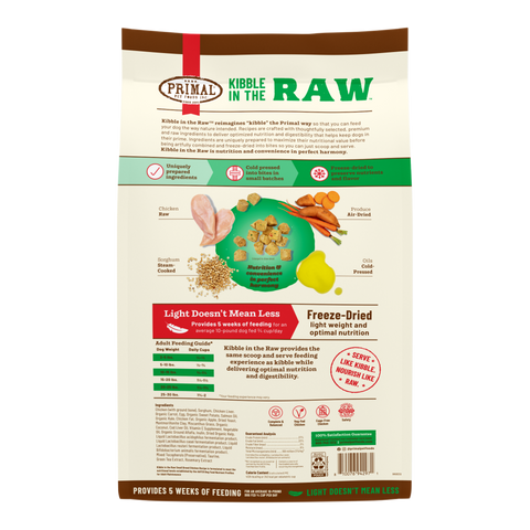 Primal Kibble In The Raw Small Breed Chicken Dog Food Recipe 4lb
