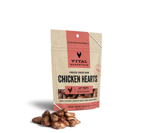 Vital Essentials freeze Dried Chicken Hearts for Cats .8oz