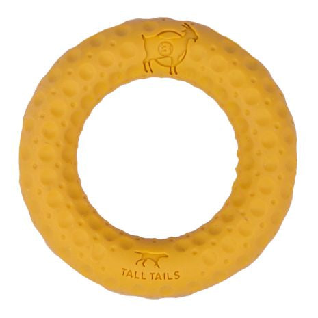 Tall Tails Goat Sport Ring Yellow 3" Dog Toy