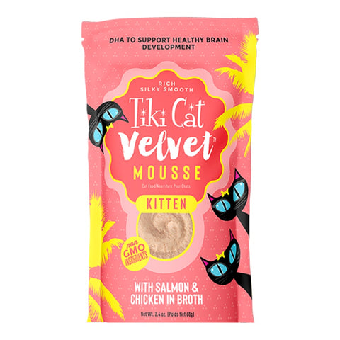 Tiki Cat Baby Kitten Mousse Salmon and Chicken Wet Cat Food Pouch 2.4oz