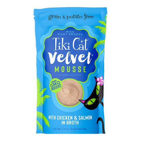 Tiki Cat Velvet Mousse Chicken & Salmon Wet Cat Food Pouch 2.8oz