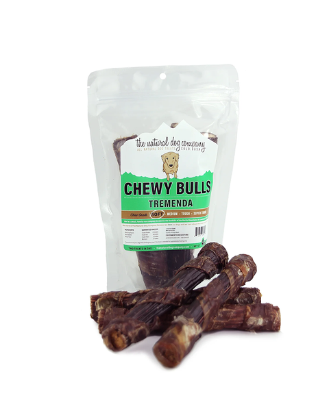 Tuesday's Natural Dog Company 6" Tremenda Chewy Bull 4-Pack