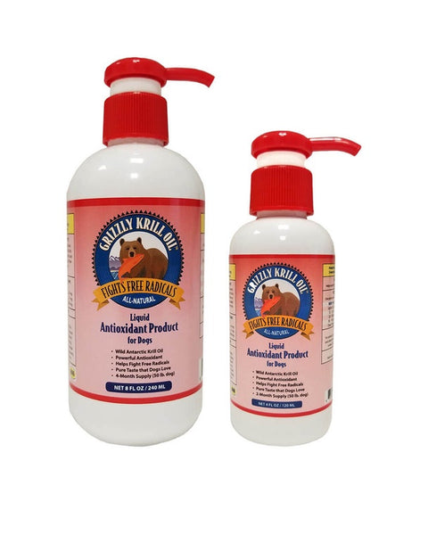 Grizzly Krill Oil Liquid Antioxidant Supplement for Dogs