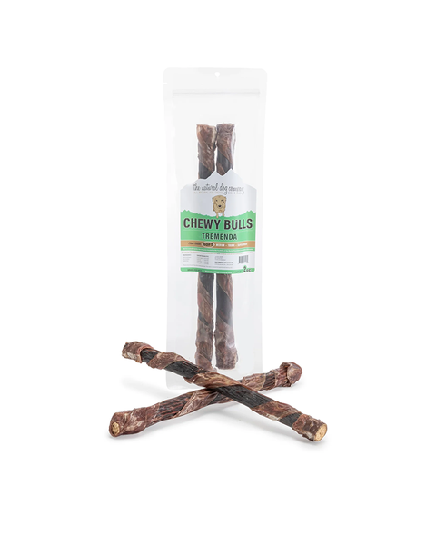 Tuesday's Natural Dog Company 12" Tremenda Chewy Bull Stick 2-Pack