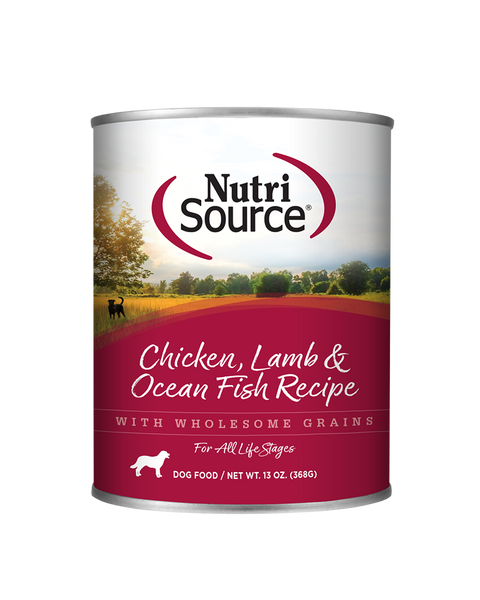 NutriSource Chicken, Lamb & Fish Wet Dog Food 13oz