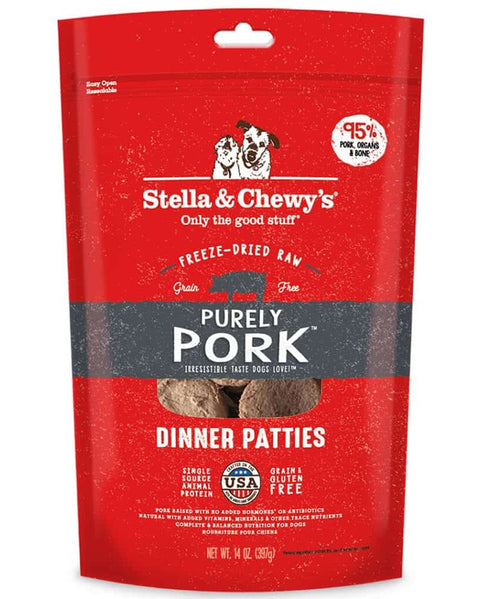 Stella & Chewy's Purely Pork Freeze-Dried Dinner Patties for Dogs 14oz