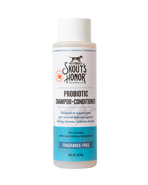 Skout’s Honor Probiotic Shampoo + Conditioner for Dogs & Cats - Unscented 16oz
