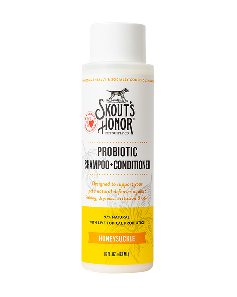 Skout’s Honor Probiotic Shampoo + Conditioner for Dogs & Cats - Honeysuckle 16oz