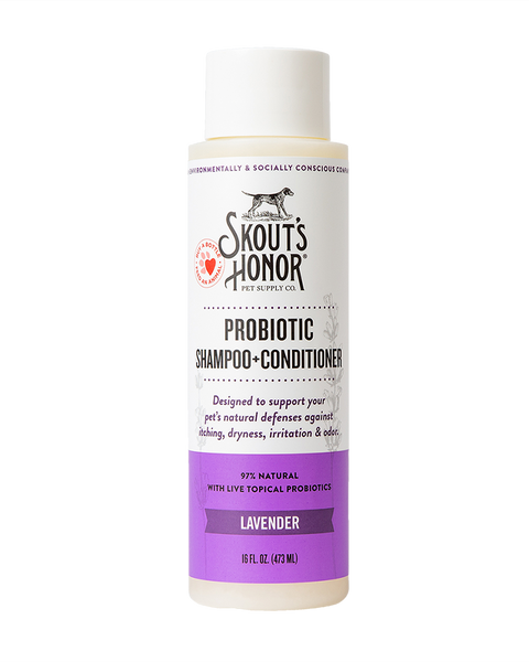 Skout’s Honor Probiotic Shampoo + Conditioner for Dogs & Cats - Lavender 16oz