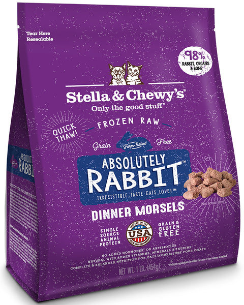 Stella & Chewy’s Frozen Absolutely Rabbit Dinner Morsels for Cats 1lb