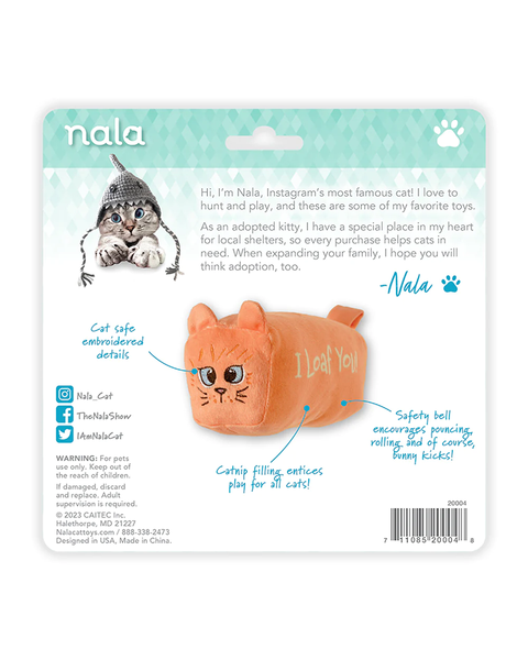 Caitec Nala Bunny Kickerz Pillow I Loaf You Cat Toy Brookside
